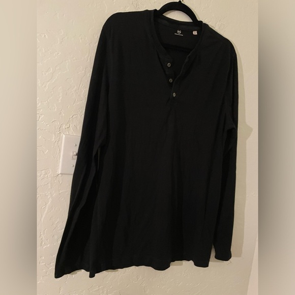AG Adriano Goldschmied men’s long sleeve Henley. Black. XL. EUC. - Picture 2 of 7